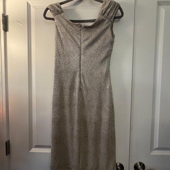 Lauren Ralph Lauren Evening Metallic Ruched Cocktail Dress – Size 6 - Picture 5 of 7